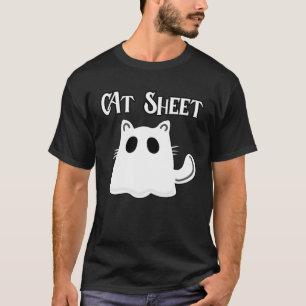 Camiseta Disfraz de gato fantasma Halloween  Sábana de gato
