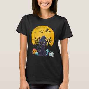Camiseta Disfraz de gato Halloween Bruja horror tallado cal
