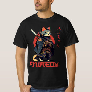 Camiseta Disfraz de gato kawaii samurái divertido y lindo A