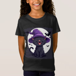 Camiseta Disfraz de gato negro de Halloween como sombrero d