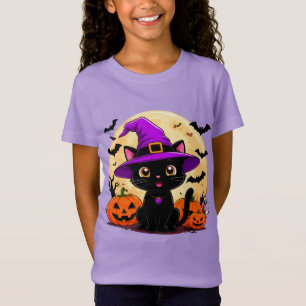 Camiseta Disfraz de gato negro de Halloween como sombrero d