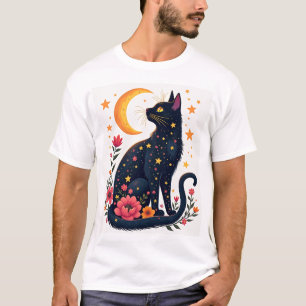Camiseta Disfraz de gato negro de Halloween para mujer aman