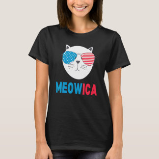 Camiseta disfraz de gato para el 4 de julio 2022 Meowica ho