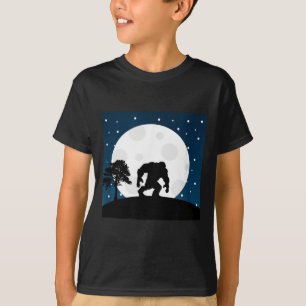 Camiseta Disfraz de Halloween aterrador - Bigfoot en la lun