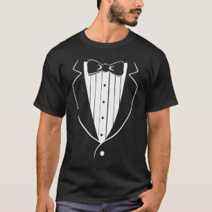 Camiseta Disfraz de Halloween blanco esmoquin falso