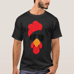 Camiseta Disfraz de Halloween Cara de Pollo Lindo Hombres M