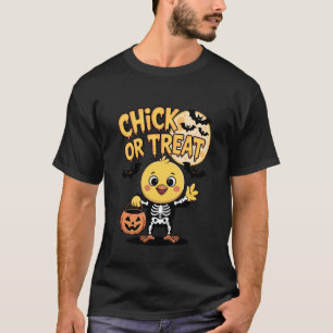 Camiseta Disfraz de Halloween Chick or Treat Gallina Divert
