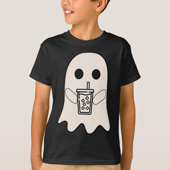 Camiseta Disfraz de Halloween con café helado (Anverso)