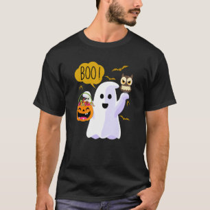 Camiseta Disfraz de Halloween Cute Boo Arañas Fantasma Cala