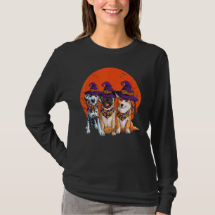 Camiseta Disfraz De Halloween Dalmatiana Pug Corgi Bruja Pe