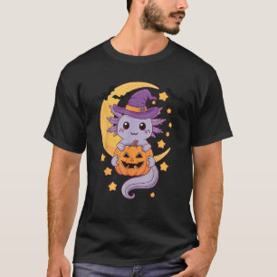 Camiseta Disfraz de Halloween de Ajolote de Bruja Espeluzna
