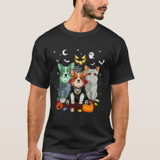 Camiseta Disfraz de Halloween de Corgi Perro Fantasma Bruja