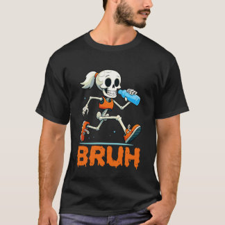 Camiseta Disfraz de Halloween de esqueleto corriendo Bruh E