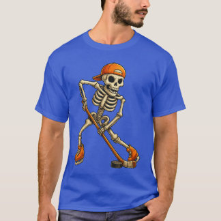 Camiseta Disfraz de Halloween de esqueleto de hockey sobre