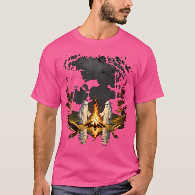 Camiseta Disfraz de Halloween de Fantasma en el campamento (Anverso)