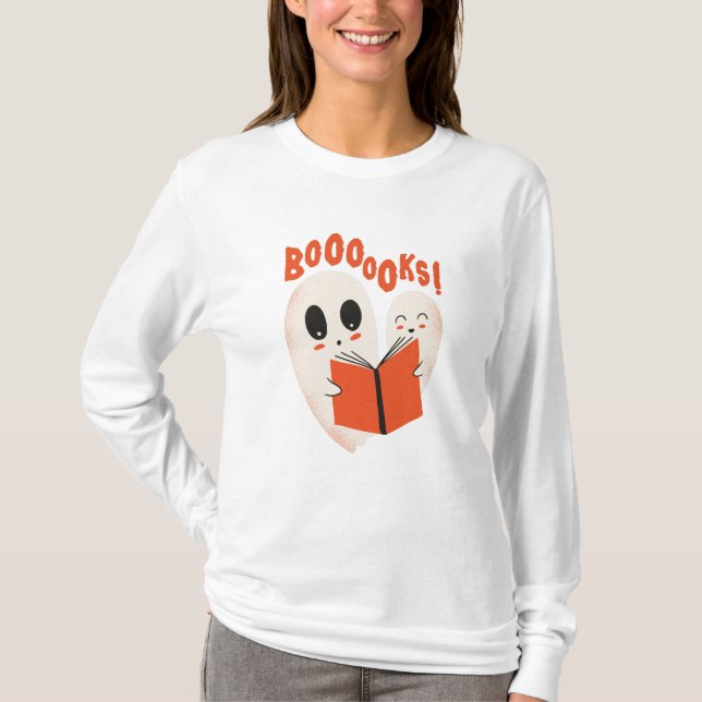 Camiseta Disfraz de Halloween de fantasma gusano de libro d (Anverso)