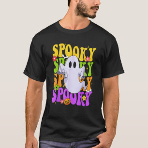 Camiseta Disfraz de Halloween de Fantasma Retro Groovy Vibr