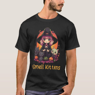 Camiseta Disfraz de Halloween de Gata Negra Bruja Lindo par