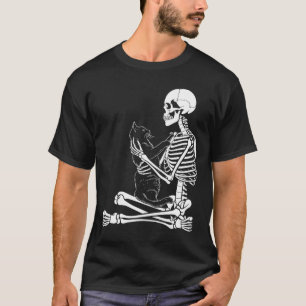 Camiseta Disfraz de Halloween de gatito esqueleto artes crá