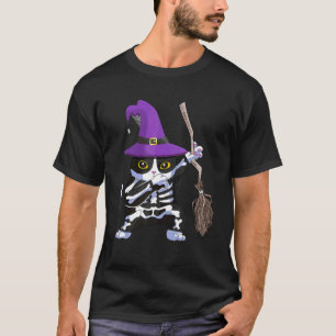 Camiseta Disfraz de Halloween de Gatito Esqueleto Dabbing