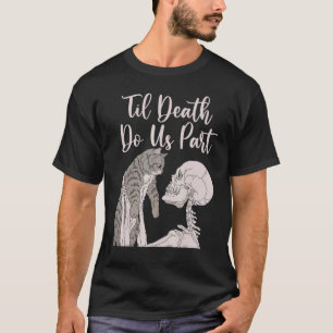 Camiseta Disfraz de Halloween de gato esqueleto de gato par