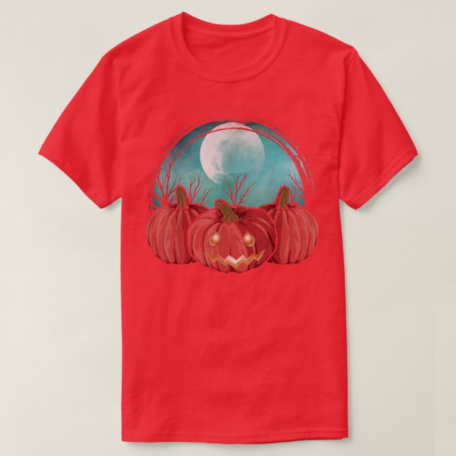 Camiseta Disfraz de Halloween de luna llena Jack O Lantern  (Diseño del anverso)