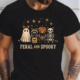Camiseta Disfraz de Halloween de mapache salvaje y espeluzn