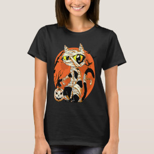 Camiseta Disfraz de Halloween de Momia de Gato Negro para N