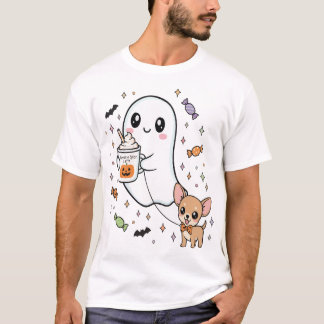 Camiseta Disfraz de Halloween de perro Chihuahua fantasma l
