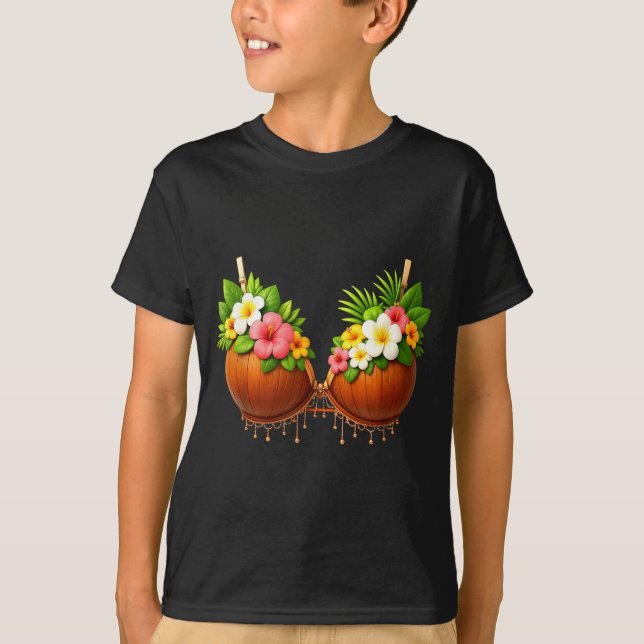 Camiseta Disfraz de Halloween de sujetador de coco DIY dive (Anverso)