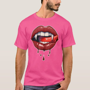 Camiseta disfraz de Halloween de terror colmillos de vampir