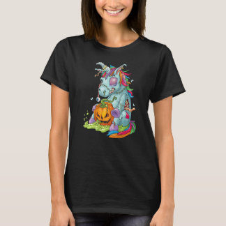 Camiseta Disfraz de Halloween de Unicornio Zombie Zombiecor