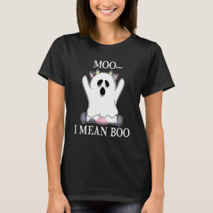 Camiseta Disfraz de Halloween de vaca fantasma Moo quiero d
