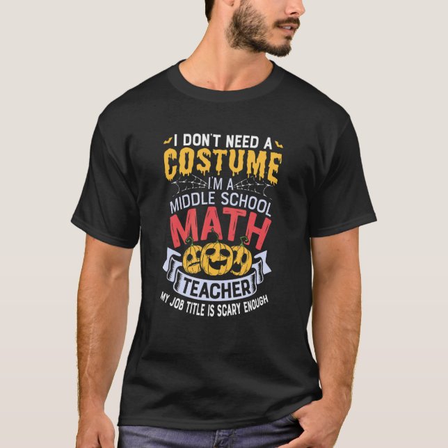Camiseta Disfraz de Halloween del profesor de matemáticas d (Anverso)