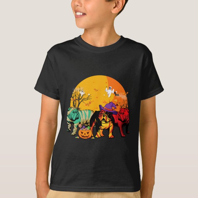 Camiseta Disfraz de Halloween en Bulldog inglés para los am (Anverso)