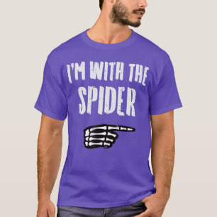 Camiseta Disfraz de Halloween Estoy con Araña Divertido par