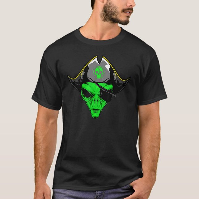 Camiseta Disfraz de Halloween Gorra pirata alienígena (Anverso)