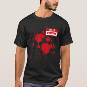 Camiseta Disfraz de Halloween Hola Mi Nombre Es Brandon Fun