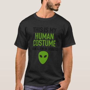 Camiseta Disfraz de Halloween Humano Soy Un OVNI Extranjero