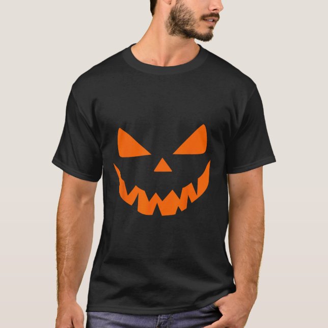 Camiseta Disfraz de Halloween Jack O' Lantern Pumpkin Face  (Anverso)