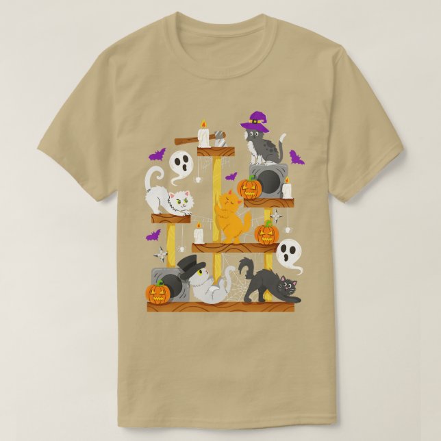 Camiseta Disfraz de Halloween para gatos de Halloween 1 (Diseño del anverso)