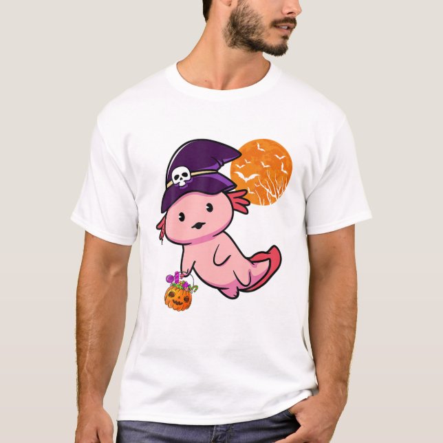 Camiseta Disfraz De Halloween Para Niños Axolotl Bomba De B (Anverso)