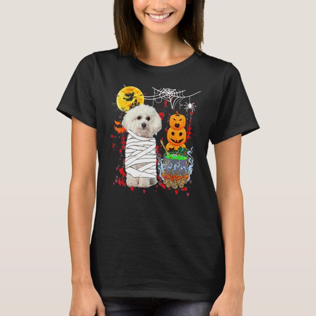 Camiseta Disfráz de Halloween para perro Bichon Frise Perro (Anverso)