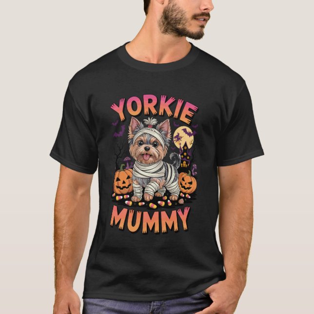 Camiseta Disfraz de Halloween para Yorkshire Terrier Dueño  (Anverso)