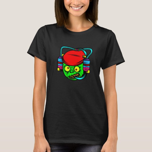 Camiseta Disfraz De Halloween Perezoso Cerebros Bebiendo Zo (Anverso)