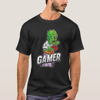 Camiseta Disfraz de Halloween Perezoso de Jugador de Zombie