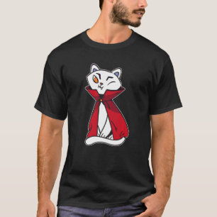 Camiseta Disfraz de Halloween Perezoso Gato Vampiro Gatito