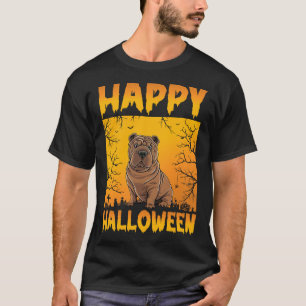 Camiseta Disfraz de Halloween Perro Shar Pei Divertido