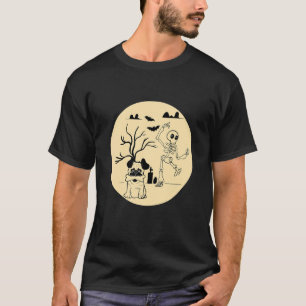 Camiseta Disfraz de Halloween Pug Esqueleto Hueso Dueños de