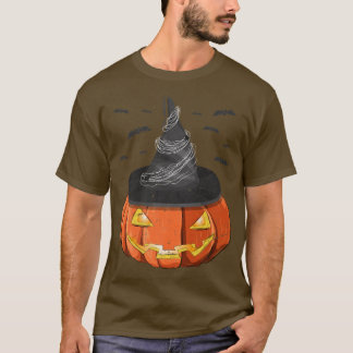 Camiseta Disfraz de Halloween Sombró a Jack O Lantern Witch